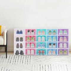 20 Pack Shoe Storage Box Stackable Sneaker Container Foldable Organizer Home