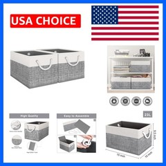 Storage Bins 2-Pack, Foldable Storage Baskets for Organizing Toys, Books, She…