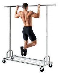 Rolling Garment Rack Heavy Duty Collapsible Clothing Clothes Rack Chrome Wheels