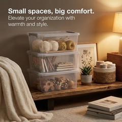 Storage Bins Plastic Organizer Containers with Lids Waterproof Stackable 8 Qu…