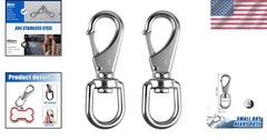 360-Degree Rotating Snap Hooks – 2 Pack for Boat, Flagpole, and Leash