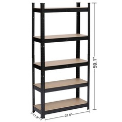 5Tier Metal Storage Rack Shelf Garage Storage Organizer Capacity Per Tier 331LBS