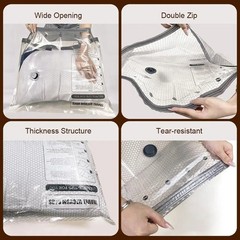 15 Pack Travel Vacuum Storage Bags with Rechargeable Air Pump Space Saver Set