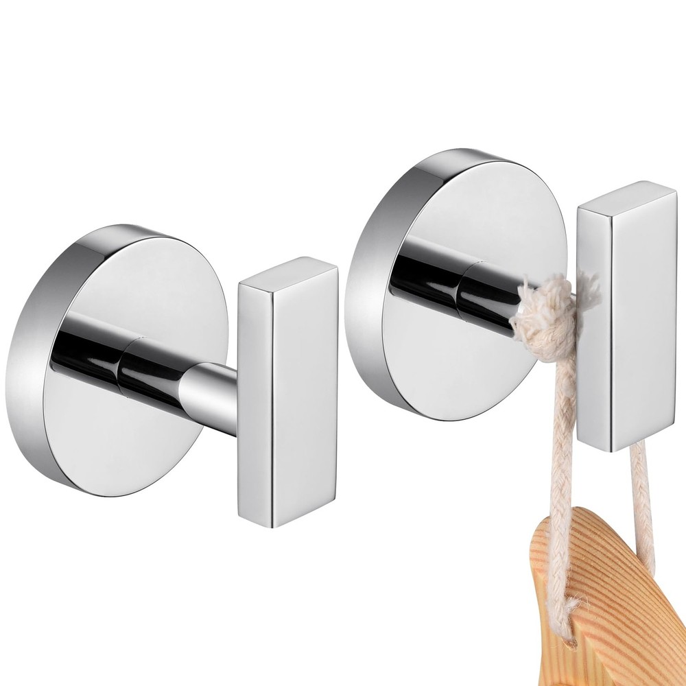 Robe Hook Polished Chrome Bath Towel Hooks Stainless Steel Wall Hooks for Bat…