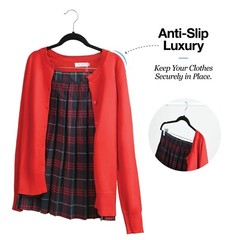 Clothes Hangers with clips BLACK Velvet Hangers, For Skirt/pants Hangers 10 Pack