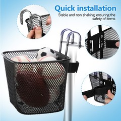 1 Set Durable Metal Bicycle Basket Front Mount for Bike Universal Fit Black