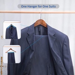 Luxury Wooden Suit Hangers 6 Pack Wood Coat Hangers Jacket Outerwear Shirt Hange
