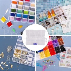 Plastic Storage Box Small 8 Compartments 13.7×6.8×2.8cm for Handicrafts Beads