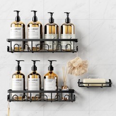 Shower Caddy, 3 Pack Shelves for Inside Bathroom, 3-pack, Black
