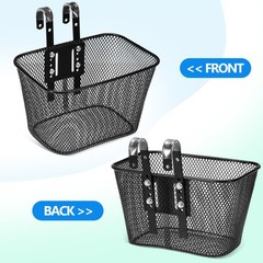 1 Set Durable Metal Bicycle Basket Front Mount for Bike Universal Fit Black