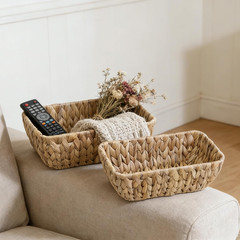 Set of 2 Natural Wicker Storage Baskets for Organizing and Gifts