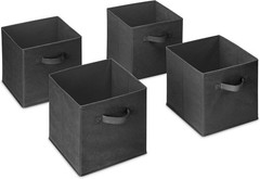 Collapsible Cubes – 10.5 x 10.5 x 11 inches – Black – Set of 4