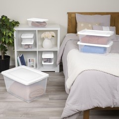 Sterilite 12Qt Storage Box, Stackable Plastic Container, Home Organizer, 12 Pack