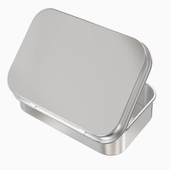2 Pcs Hinged Tin Box Metal Tins Storage Containers, Silver 4.5×3.3 inch