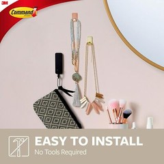 Command Small Metallic Hooks Brass Color, 4 and 5 4 Hooks,