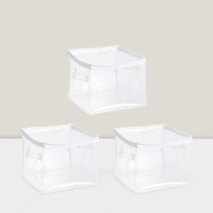 3-Pack Clear Zippered Organizers