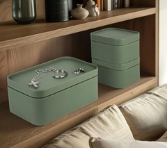 Faux Leather Decorative Storage Boxes, Dust proof Storage Shelf Baskets with …