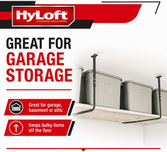 Hyloft Adjustable Garage Ceiling Mount Storage Rack Kit, Ceiling Shelving Mounts