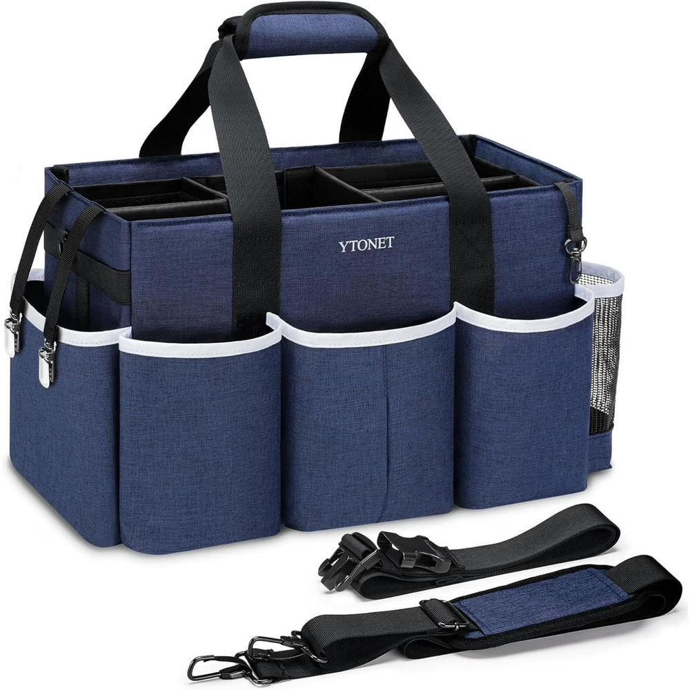 Cleaning Caddy Bag Wearable Organizer w/ Strap 8 Compartments Waterproof