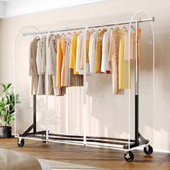 HOKEEPER Heavy Duty Clothing Rack with Cover 450 lbs Z Base Clothes Rack