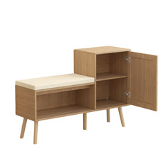 2-in-1 Shoe Storage Bench Shoe Cabinet w/Adjustable Shelves,Seat Cushion Hallway