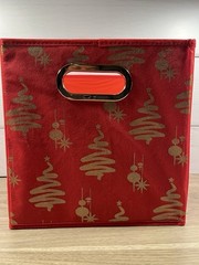 Relaxed Living (Set Of 2) Decorative Storage Bins 10.5×10.5×11 Christmas Holiday