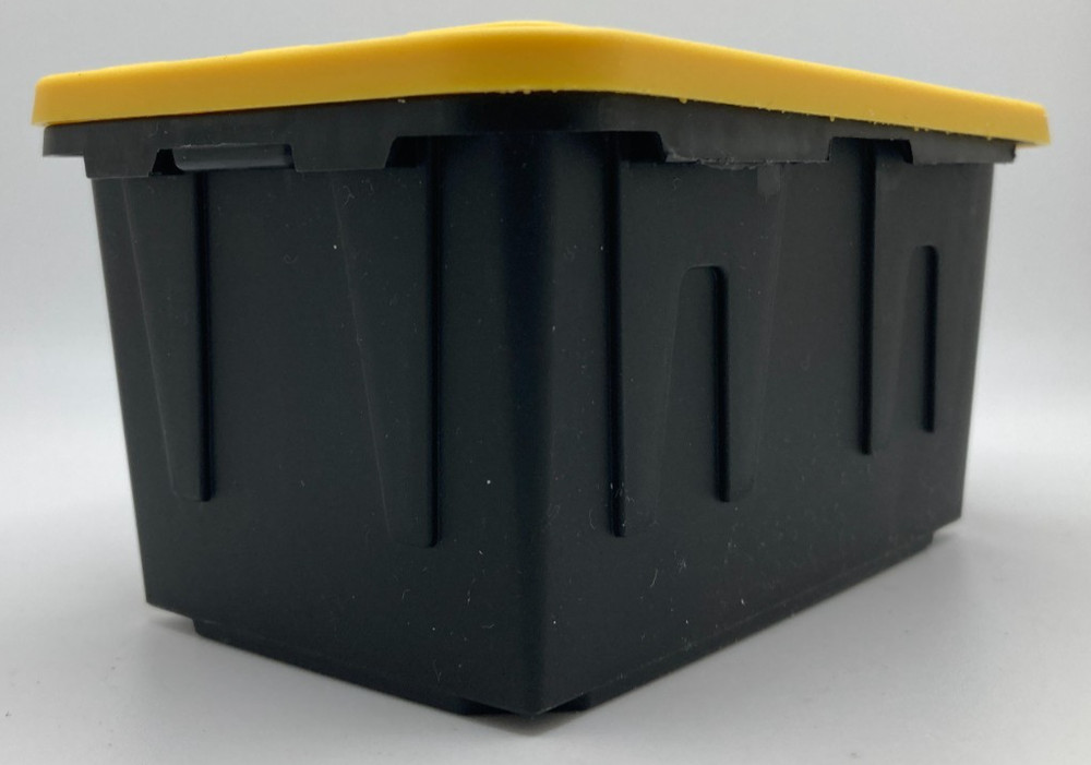 Lowes Teeny Tote Mini Plastic Lidded Rectangle Storage Container Black Yellow