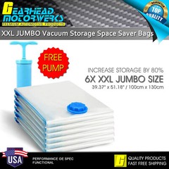XXL Jumbo Vacuum Storage Bags Comforters Bedding Clothes Space Saver Hand Pump