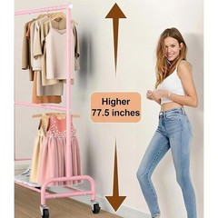 Heavy Duty Adjustable Garment Rack W/ Shelves Rolling Clothes Stand Storage New