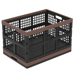 Idotry 42L Collapsible Storage Crates Plastic Folding Utility Milk Basket, 2Pack