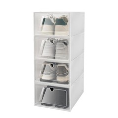 20pcs Stackable Shoe Storage Box Durable Plastic Sneaker Display Case Organizer