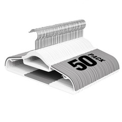 Plastic Hangers 50 Pack, 16.5 in Heavy Duty Clothes Hangers with 360° Swivel …