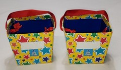 Cardboard Baskets / Buckets Container Box Multicolor Glossy Set of 2 – STARS