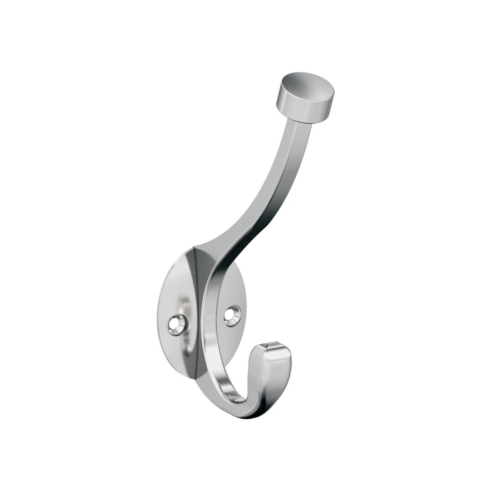 H5546526 Adare Double Prong Decorative Wall Hook Polished Chrome Coat Hat