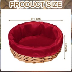 3 Pack 9.1 Inch Round Offering Baskets for Church Wicker Offering Basket with
