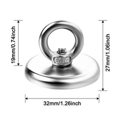 Strong Magnetic Hooks 10 Pack, 100 LBS Pulling Force Rare Earth Neodymium