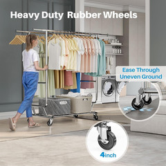 HOKEEPER Clothes Rack Heavy Duty Clothing Rack Load 650 LBS Collapsible Garment