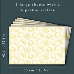 UNSCENTED & Wipe Clean Drawer Liners with a Yellow Lemons Design – Perfect fo…