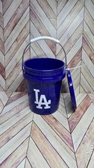 Rare Lowe’s 0.42 Qt Tiny Teeny Mini Bucket w/Lid LA Dodgers Food Safe Blue NEW