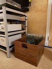 Record LP Crate, Storage Box, Solid Walnut, Dovetail Joinery, Symbol Audio