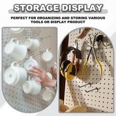 12 Pcs Pegboard Hooks, 5.9″ Peg Board Hooks Kit, Silver Tone (1.2mm)