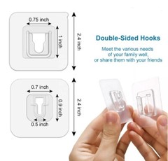 30 Sets Double-Sided Adhesive Wall Hooks – Utility Hanger Suction Cup Holders