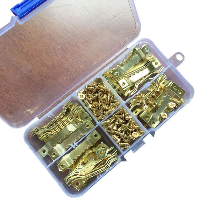 100pcs Single Sided Sawtooth Hanging Picture Photo Frame Hangers Hooks With 200p