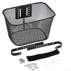 1 Set Durable Metal Bicycle Basket Front Mount for Bike Universal Fit Black
