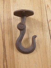 12 Ceiling Hooks Hanging Plant Hook Rustic Cast Iron 4 1/2″ Coat Tow Chain Roof