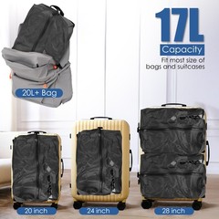 2Pcs 17L Travel Vacuum Bags for Luggage w/ Pump Reusable Vacuum Seal Bags