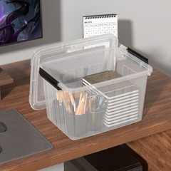 Knifefish 4-Packs Clear Plastic Storage Containers Boxes Bins, 18 L Medium