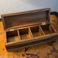 LIPPER INTERNATIONAL SOLID WOOD WALNUT STORAGE/ORGANIZER BOX WITH LID-12.5″ x 4″