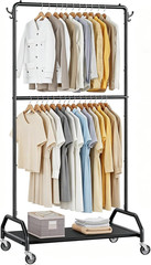 Clothes Rack Double Hanging Clothes Rack Clothing Rack Garment Rack 130LBS Capac