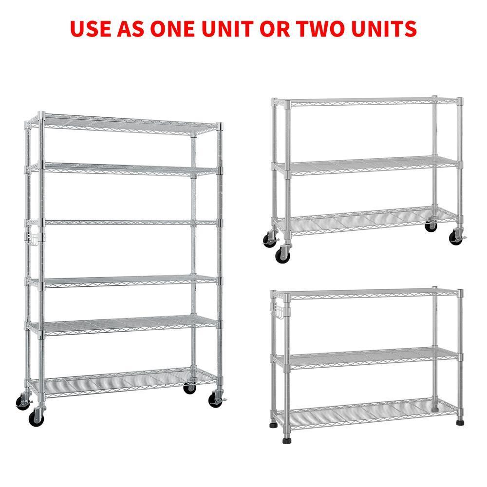 82″H Heavy Duty NSF Metal Shelves Garage Shelving Wire Shelving Unit with Wheels